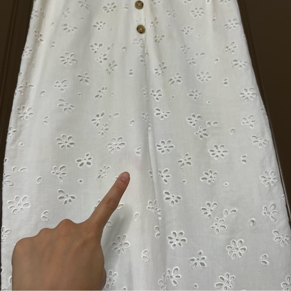 Hatch The Cassie Jumpsuit White Eyelet Lace Floral Size 0 Maternity Cotton - Picture 9 of 14